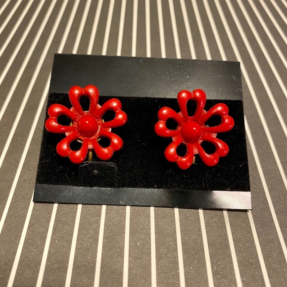 Vtg 1950s Earrings 🖤 - Picture 2 of 4